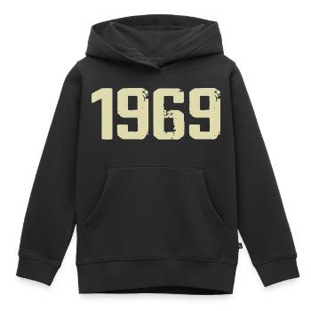 Jubilé 1969 - Sweat Premium à capuche enfant bio - noir - Devant - AI Model Kid Male (0cm)