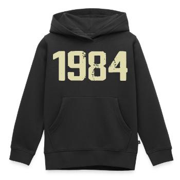 Jubilé 1984 - Sweat Premium à capuche enfant bio - noir - Devant - AI Model Kid Male (0cm)