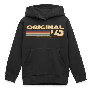 1943 - Kinder Premium Organic Hoodie - Schwarz - Vorne - AI Model Kid Male (0cm)