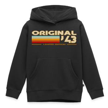 1943 - Kinder Premium Organic Hoodie - Schwarz - Vorne - AI Model Kid Male (0cm)