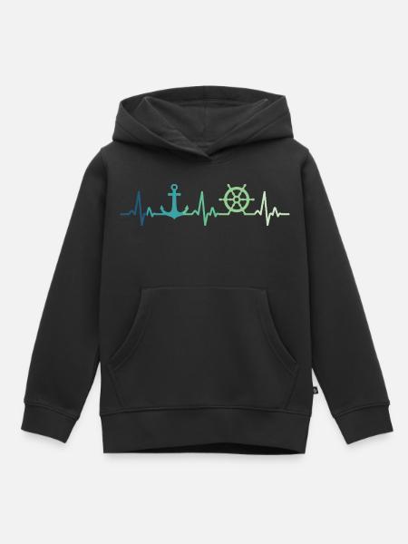 Ankerherzschlag Matrose Geschenk Matrose - Kinder Premium Organic Hoodie - Schwarz