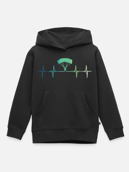 Paragliding-Herzschlag-Gleitschirm - Kinder Premium Organic Hoodie - Schwarz