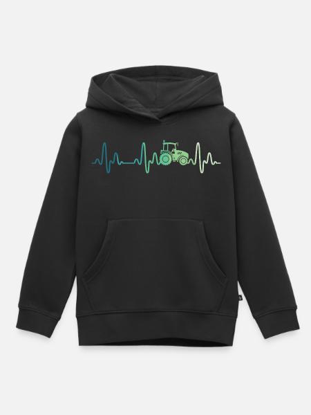 Farmer Herzschlagtraktor - Kinder Premium Organic Hoodie - Schwarz