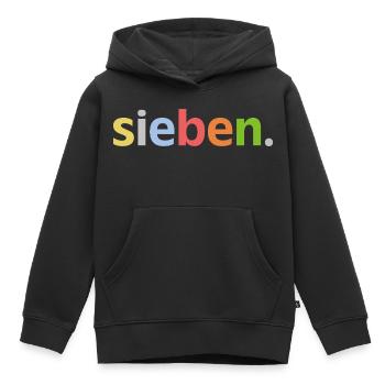 7. Geburtstag Junge Sieben 7 Jahre Jubiläum  - Kinder Premium Organic Hoodie - Schwarz - Vorne - AI Model Kid Male (0cm)