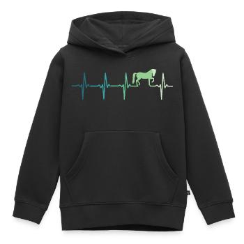 cheval battement de coeur équitation dressage - Sweat Premium à capuche enfant bio - noir - Devant - AI Model Kid Male (0cm)
