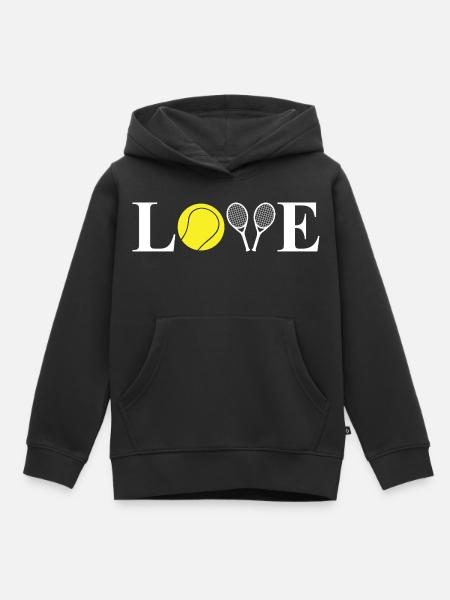 Ich liebe Tennis - Kinder Premium Organic Hoodie - Schwarz
