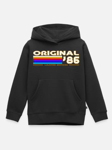 1986 - Kinder Premium Organic Hoodie - Schwarz
