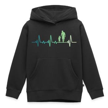 Vater und Sohn Herzschlag Geschenk Vater Sohn - Kinder Premium Organic Hoodie - Schwarz - Vorne - AI Model Kid Male (0cm)