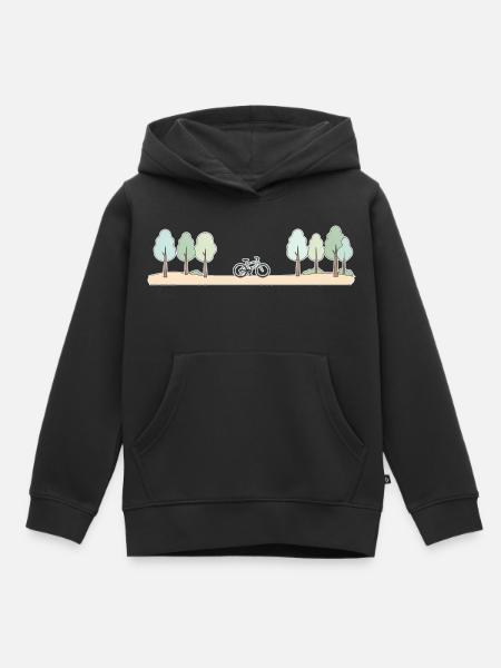 Waldpfad Fahrradszene - Kinder Premium Organic Hoodie - Schwarz