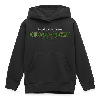 Dunning Kruger Club Shirt für dunkle Stoffe - Kinder Premium Organic Hoodie - Schwarz - Vorne - AI Model Kid Male (0cm)