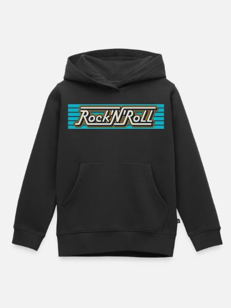 Rock'N'Roll Retro-Typografie-Logo - Kinder Premium Organic Hoodie - Schwarz