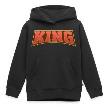 Roi - Sweat Premium à capuche enfant bio - noir - Devant - AI Model Kid Male (0cm)