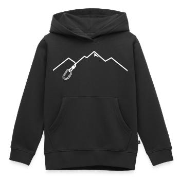 Escalade des montagnes Carabiner - Sweat Premium à capuche enfant bio - noir - Devant - AI Model Kid Male (0cm)