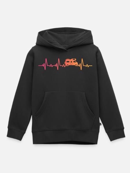 Sunset Heartbeat Camping Wohnmobil - Kinder Premium Organic Hoodie - Schwarz