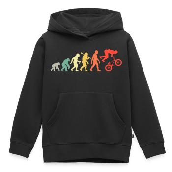 BMX Rider - évolution amusante du BMX pour les cyclistes - Sweat Premium à capuche enfant bio - noir - Devant - AI Model Kid Male (0cm)
