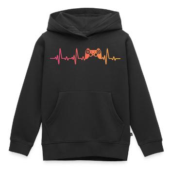 Konsolencontroller Sunset Heartbeat Gamer - Kinder Premium Organic Hoodie - Schwarz - Vorne - AI Model Kid Male (0cm)