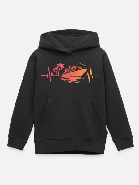 Sonnenuntergangskreuzfahrtschiff-Kreuzfahrt - Kinder Premium Organic Hoodie - Schwarz