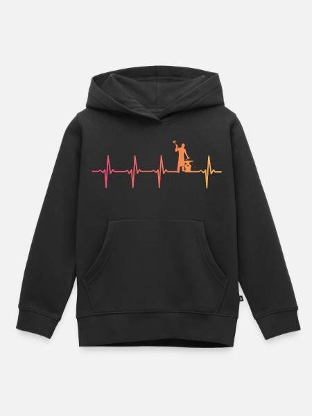 Schmied Sunset Metallhammer - Kinder Premium Organic Hoodie - Schwarz