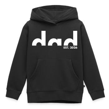 Dad Est. 2026 | Père | Fête des pères - Sweat Premium à capuche enfant bio - noir - Devant - AI Model Kid Male (0cm)