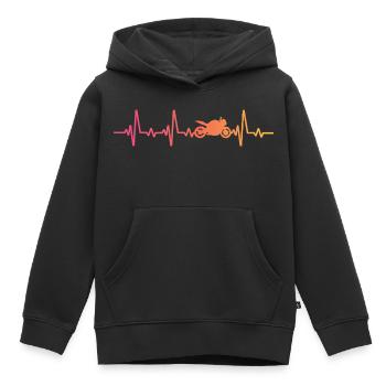 Motorrad-Biker Sunsetheartbeat-Motorrad - Kinder Premium Organic Hoodie - Schwarz - Vorne - AI Model Kid Male (0cm)
