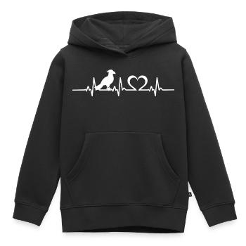 Papagei Herzschlag Papageien Vogel - Kinder Premium Organic Hoodie - Schwarz - Vorne - AI Model Kid Male (0cm)