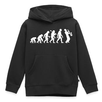 Saxophonist Evolution - Saxophone Jazz Musicians - Kids Premium Organic Hoodie - black - Front - AI Model Kid Male (0cm)