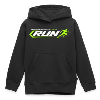 Neon Run Logo Sprint-Optik - Kinder Premium Organic Hoodie - Schwarz - Vorne - AI Model Kid Male (0cm)