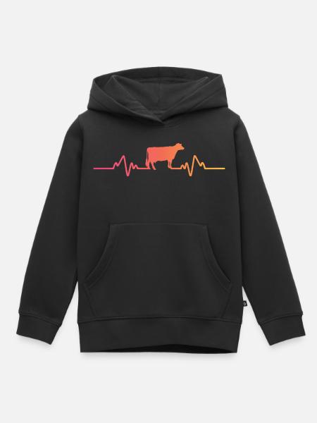 kühe Herzschlag kuh kühe - Kinder Premium Organic Hoodie - Schwarz
