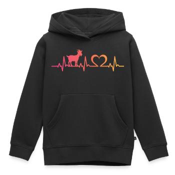 ziegen herzschlag ziege - Kinder Premium Organic Hoodie - Schwarz - Vorne - AI Model Kid Male (0cm)