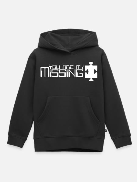 Du bist mein fehlendes Puzzleteil - Kinder Premium Organic Hoodie - Schwarz