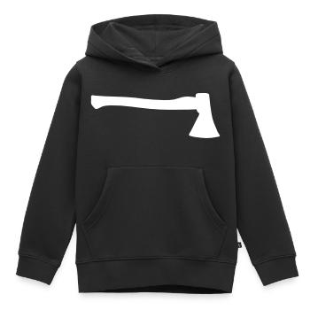 bijl - Kinder Premium hoodie biologisch - zwart - Voor - AI Model Kid Male (0cm)