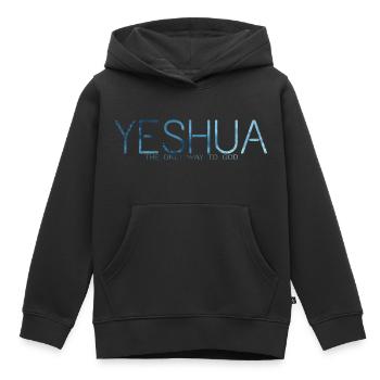 YESHUA vol.4 - Kinder Premium Organic Hoodie - Schwarz - Vorne - AI Model Kid Male (0cm)
