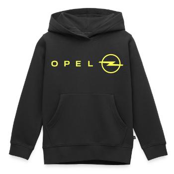 Opel Modernes Logo In Gelb - Kinder Premium Organic Hoodie - Schwarz - Vorne - AI Model Kid Male (0cm)