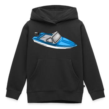 Bateau Ibis de la RDA - Sweat Premium à capuche enfant bio - noir - Devant - AI Model Kid Male (0cm)