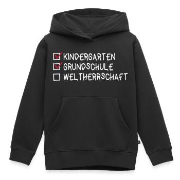 Kidergarten Grundschule Weltherrschaft - Kinder Premium Organic Hoodie - Schwarz - Vorne - AI Model Kid Male (0cm)