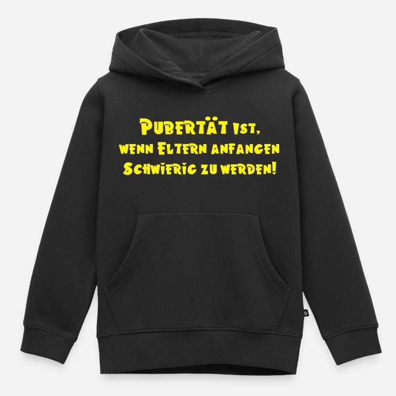 pubertaet_ist - Kinder Premium Organic Hoodie - Schwarz