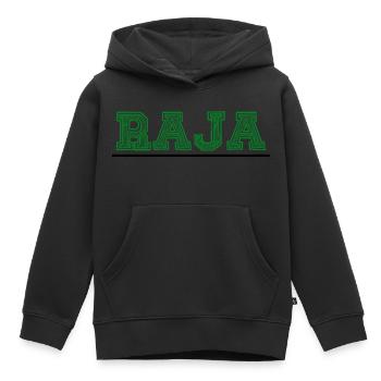 Raja Maroc - Sweat Premium à capuche enfant bio - noir - Devant - AI Model Kid Male (0cm)