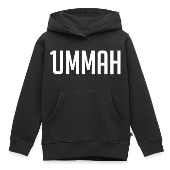 1ummah WHT - Kinder Premium Organic Hoodie - Schwarz - Vorne - AI Model Kid Male (0cm)