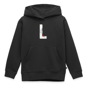 L– decorative character – winter - Kids Premium Organic Hoodie - black - Front - AI Model Kid Male (0cm)