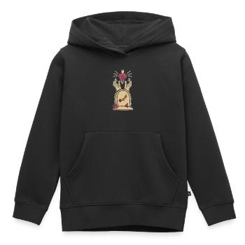 Anti Saint-Valentin Fille alternative - Sweat Premium à capuche enfant bio - noir - Devant - AI Model Kid Male (0cm)