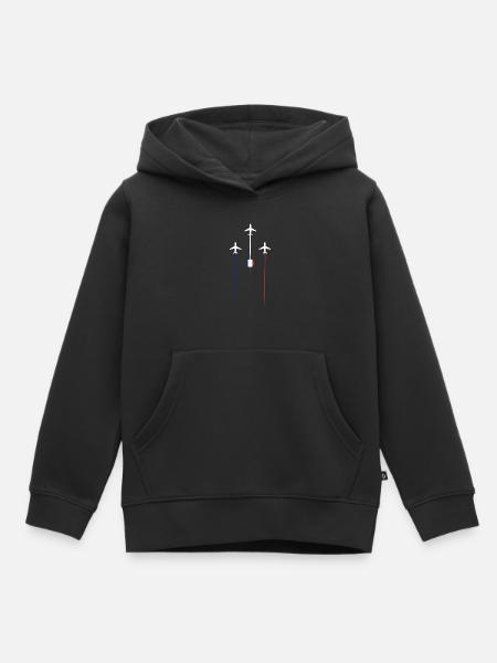 France Airlines - Kinder Premium Organic Hoodie - Schwarz