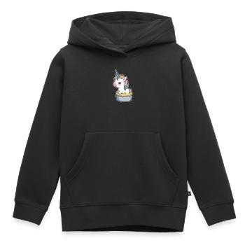 Einhorn Torte - Kinder Premium Organic Hoodie - Schwarz - Vorne - AI Model Kid Male (0cm)
