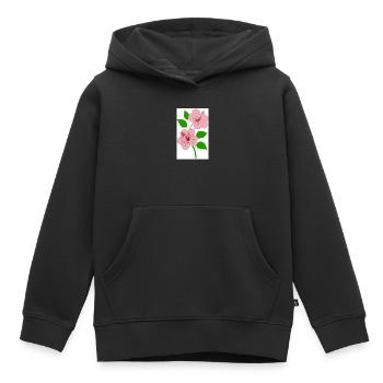 hibiscus - Kids Premium Organic Hoodie - black - Front - AI Model Kid Male (0cm)
