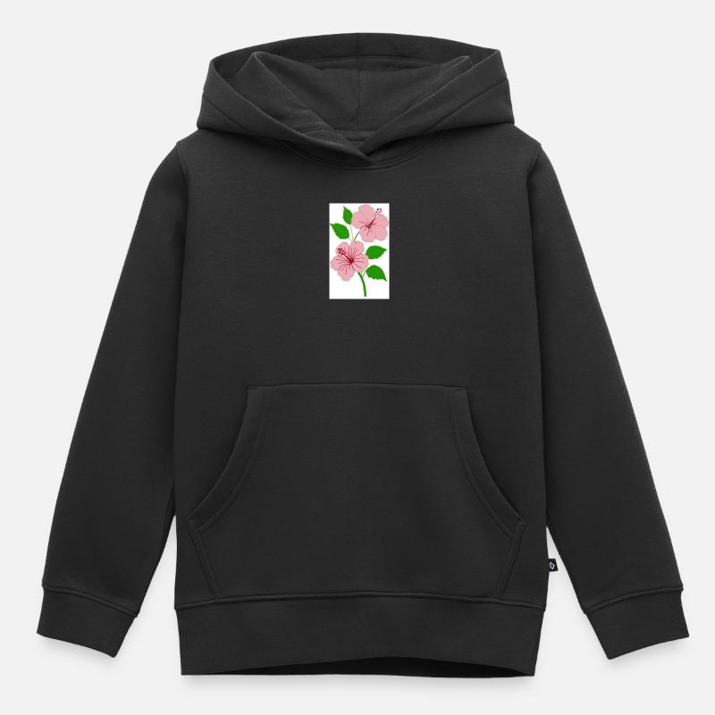 Hibiscus - Sweat Premium à capuche enfant bio - noir