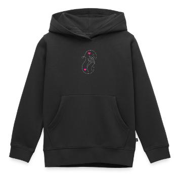 Zarte Liebe: Hände & Herzen Design - Kinder Premium Organic Hoodie - Schwarz - Vorne - AI Model Kid Male (0cm)
