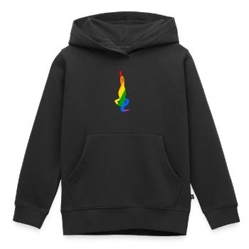 Pose colorée du poirier dans le yoga - Sweat Premium à capuche enfant bio - noir - Devant - AI Model Kid Male (0cm)