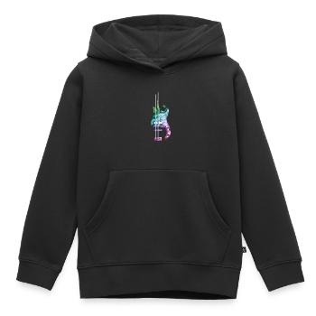 Amateur de basse | Basse | Coloré - Sweat Premium à capuche enfant bio - noir - Devant - AI Model Kid Male (0cm)
