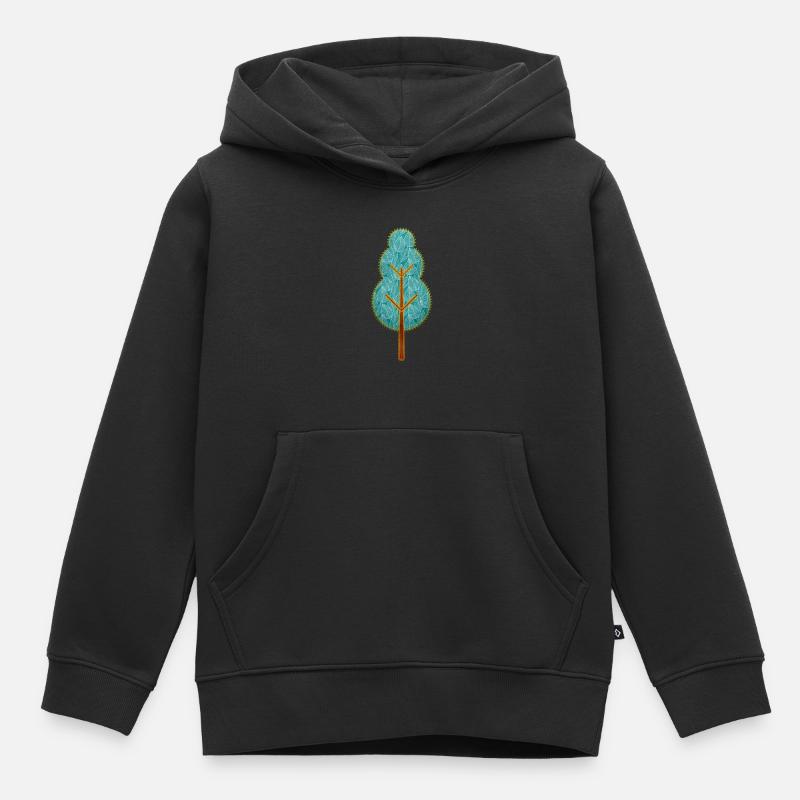 arbre - Sweat Premium à capuche enfant bio - noir