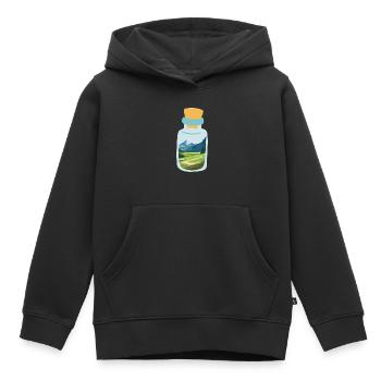 Message in a bottle with mountains - Kids Premium Organic Hoodie - black - Front - AI Model Kid Male (0cm)