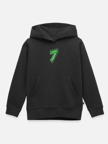 Zahl 7 Nummer - Kinder Premium Organic Hoodie - Schwarz